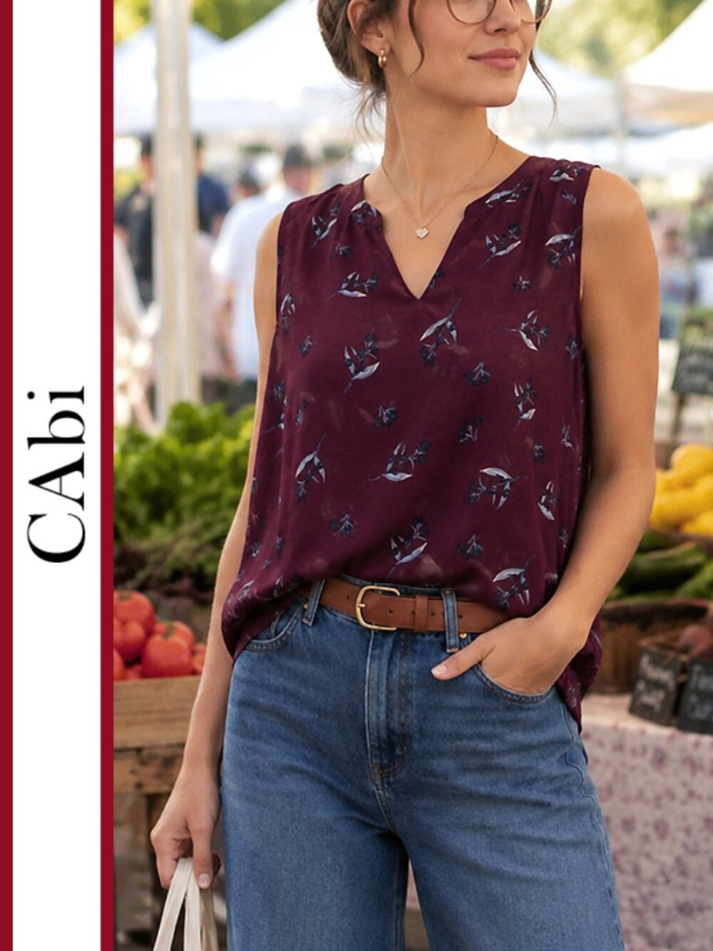 CAbi | 'Bouquet' Floral Print Tunic Blouse Top